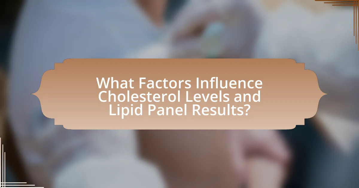 What Factors Influence Cholesterol Levels and Lipid Panel Results?