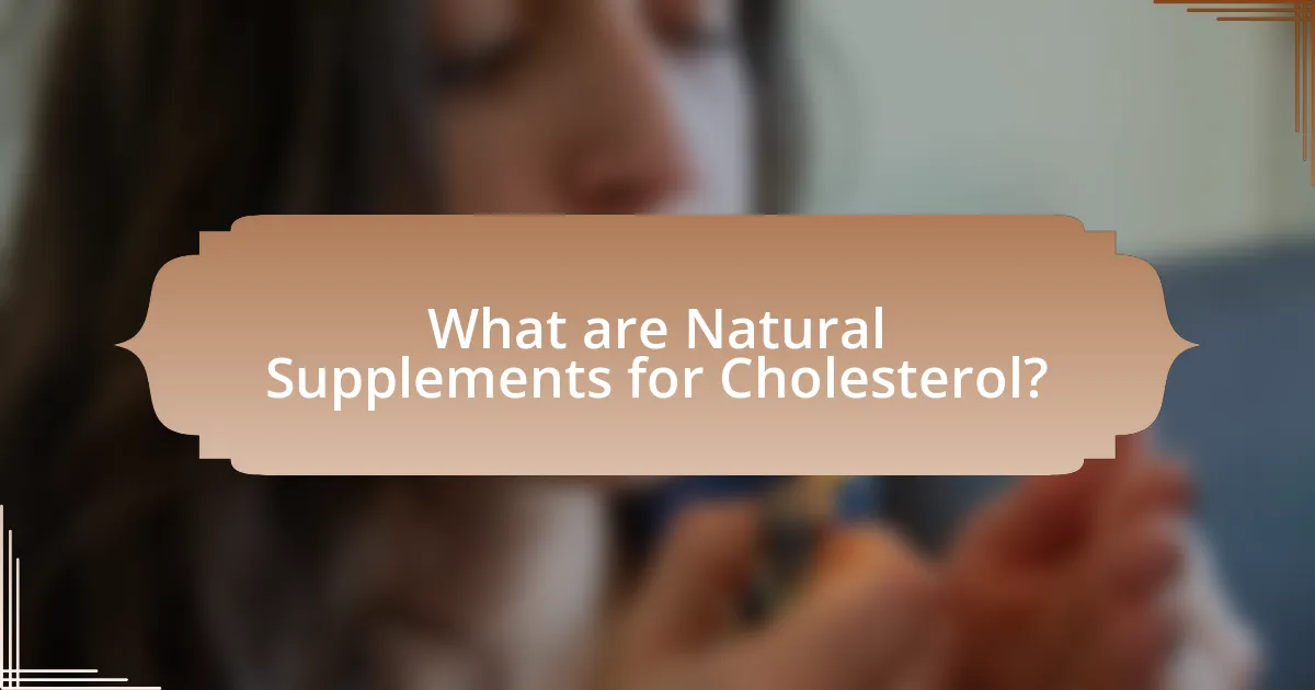 What are Natural Supplements for Cholesterol?